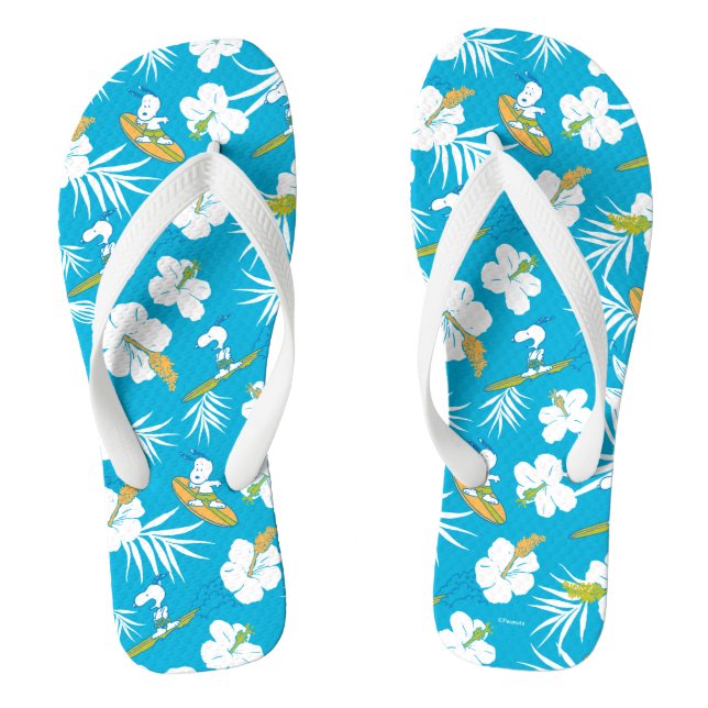 Snoopy Brooklyn Beach Pattern Thongs (Footbed)