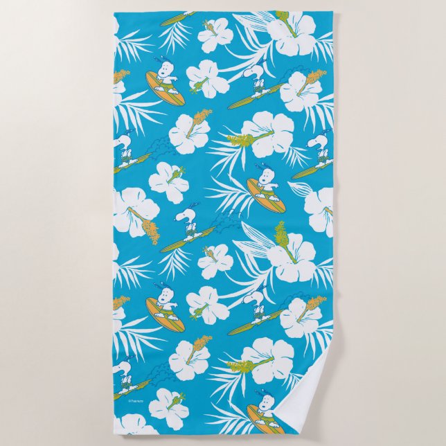 Snoopy Brooklyn Beach Pattern Towel (Front)