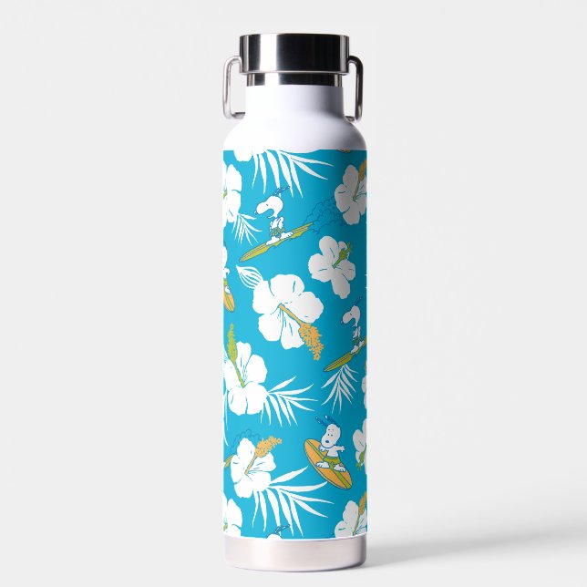 Snoopy Brooklyn Beach Pattern Water Bottle (Front)
