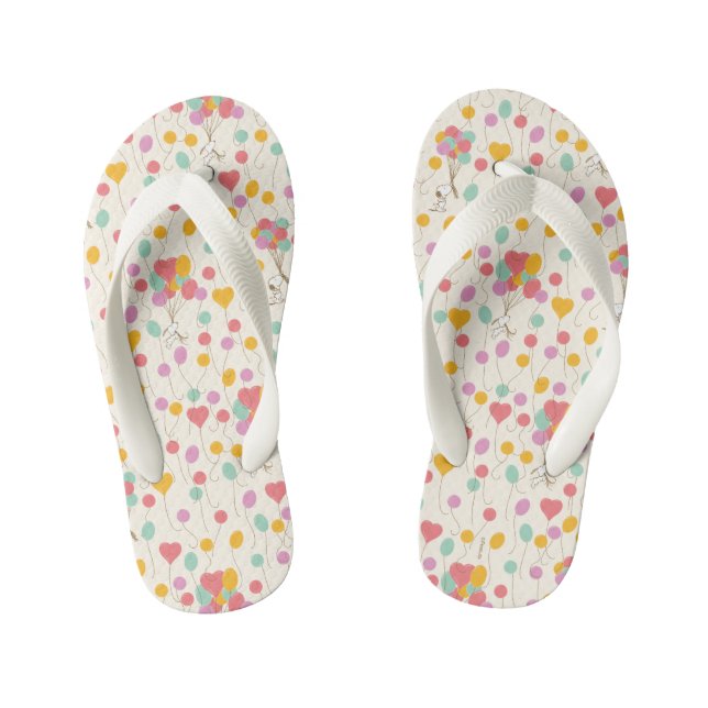 Snoopy Bunches of Balloons Pattern Kid's Thongs (Footbed)
