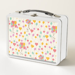 Snoopy Bunches of Balloons Pattern Metal Lunch Box