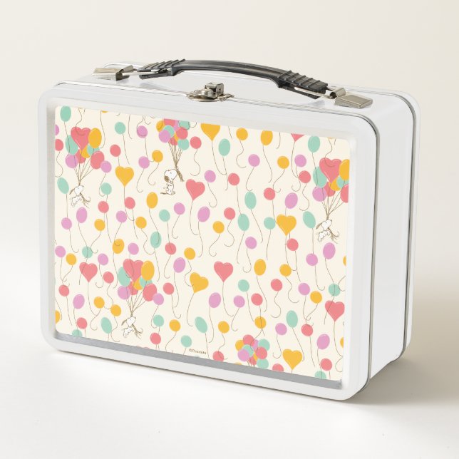 Snoopy Bunches of Balloons Pattern Metal Lunch Box (Front)