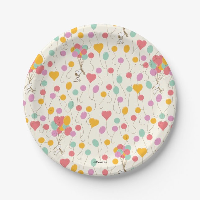 Snoopy Bunches of Balloons Pattern Paper Plate (Front)