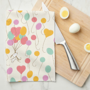 Snoopy Bunches of Balloons Pattern Tea Towel
