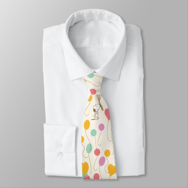 Snoopy Bunches of Balloons Pattern Tie (Tied)