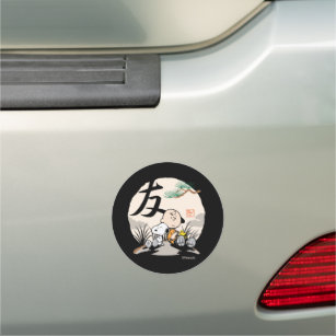 Snoopy, Charlie Brown, and Woodstock - Friend Car Magnet