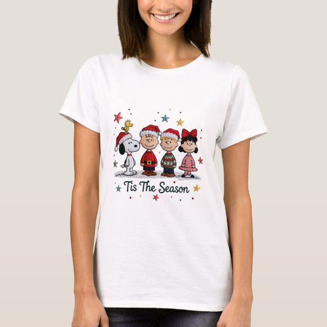 Snoopy Christmas, Tis The Season , Christmas T-Shirt (Front)