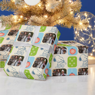 Snoopy Christmas Wrapping   Family Photo Wrapping Paper