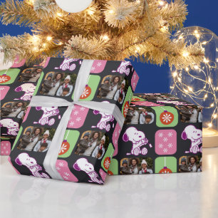 Snoopy Christmas Wrapping   Family Photo Wrapping Paper