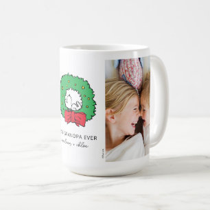 Snoopy Christmas Wreath   Best Grandpa Photo Coffee Mug