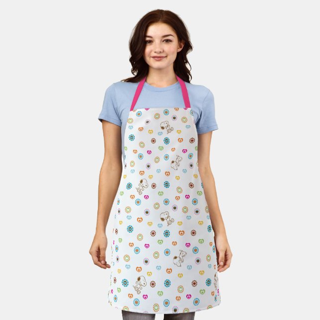 Snoopy Colourful Hearts Pattern Apron (Worn)