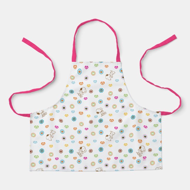 Snoopy Colourful Hearts Pattern Apron (Front)