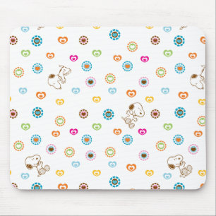 Snoopy Colourful Hearts Pattern Mouse Pad