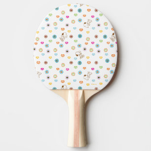 Snoopy Colourful Hearts Pattern Ping Pong Paddle