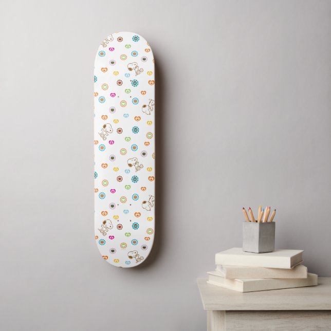 Snoopy Colourful Hearts Pattern Skateboard (Wall Art)