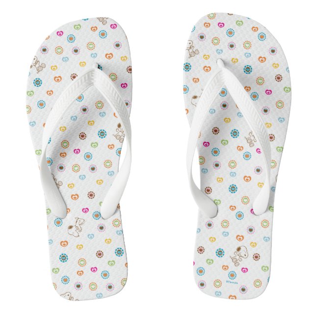Snoopy Colourful Hearts Pattern Thongs (Footbed)