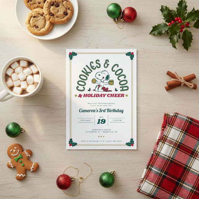 Snoopy | Cookies & Cocoa Birthday Invitation (Creator Uploaded)