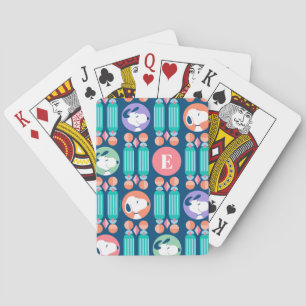 Snoopy Dark Blue Deco Dreams Pattern Playing Cards
