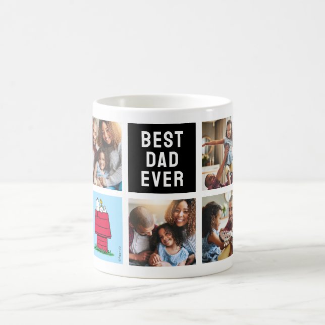 Snoopy Doghouse | Best Dad - Photo Collage Coffee Mug (Center)