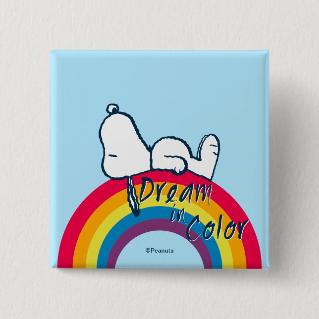 Snoopy | Dream in Colour Rainbow 15 Cm Square Badge (Front)