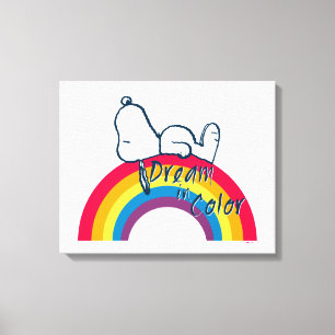 Snoopy Dream in Colour Rainbow Canvas Print