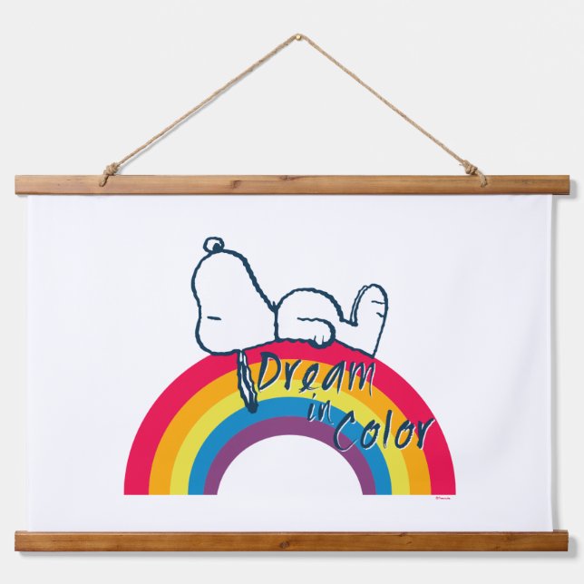 Snoopy | Dream in Colour Rainbow Hanging Tapestry (Front)