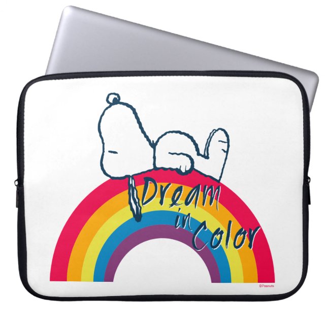 Snoopy | Dream in Colour Rainbow Laptop Sleeve (Front)
