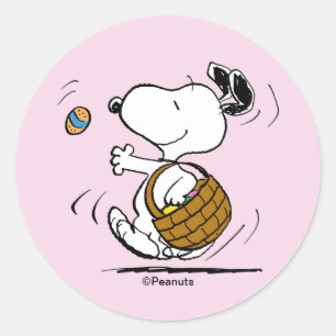 Snoopy Easter Beagle Classic Round Sticker