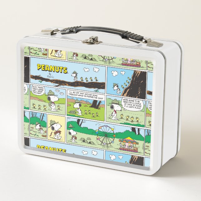 Snoopy & Friends | Go Camping Metal Lunch Box (Front)