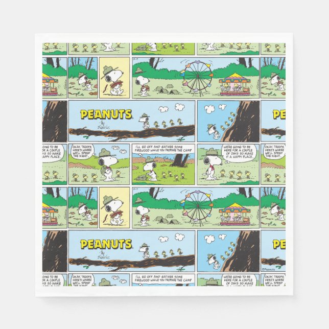 Snoopy & Friends | Go Camping Napkin (Front)
