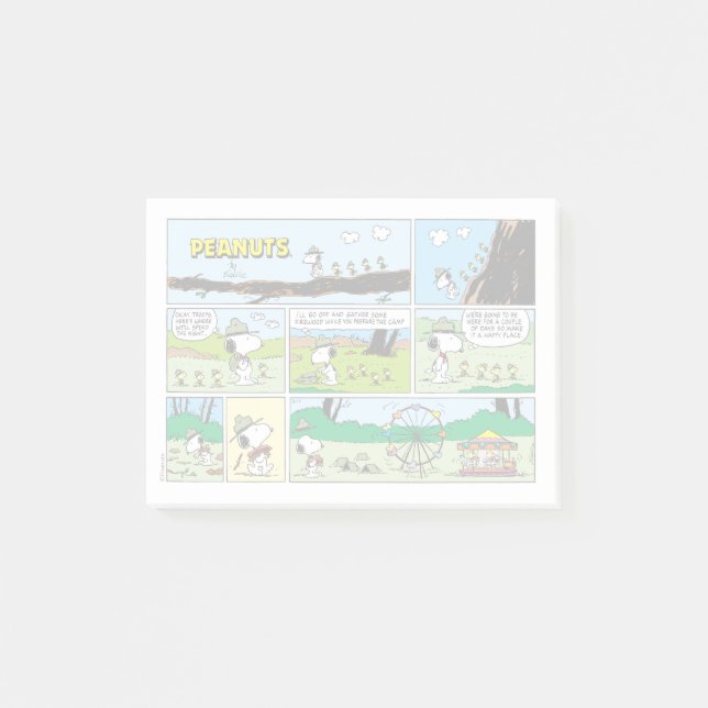 Snoopy & Friends | Go Camping Post-it Notes (Front)