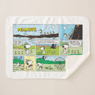 Snoopy & Friends   Go Camping Sherpa Blanket