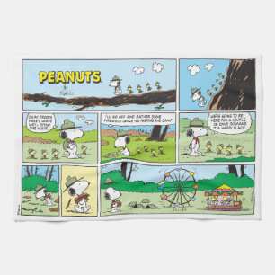 Snoopy & Friends   Go Camping Tea Towel