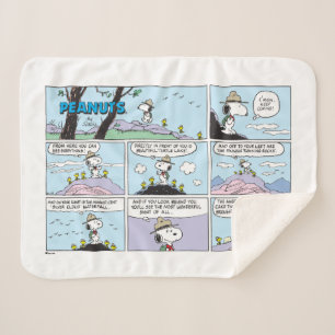 Snoopy & Friends   Go Hiking Sherpa Blanket