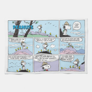 Snoopy & Friends   Go Hiking Tea Towel