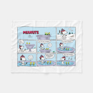 Snoopy & Friends Hockey Game Fleece Blanket