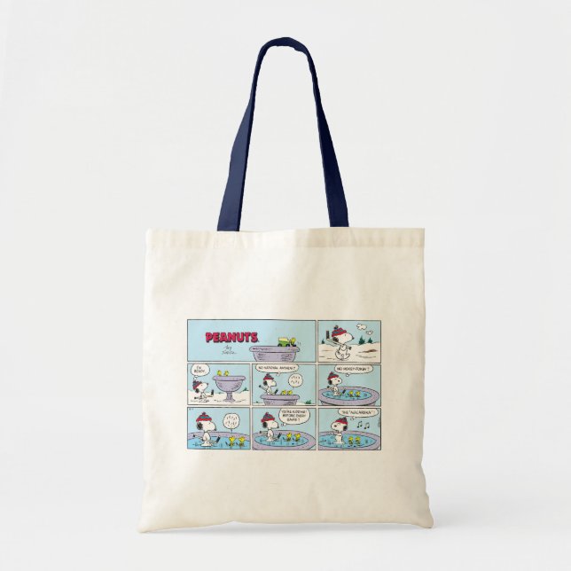 Snoopy & Friends Hockey Game Tote Bag (Front)