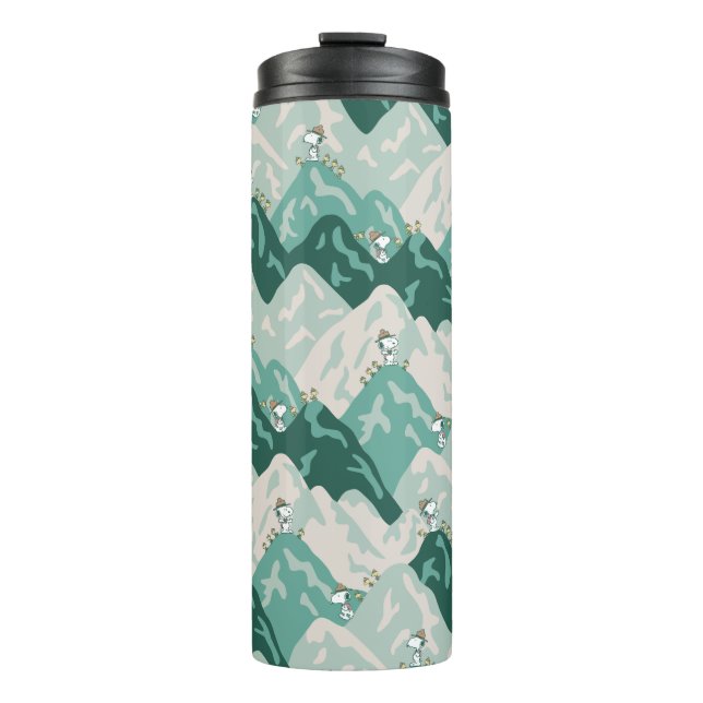 Snoopy Great Outdoors Pattern Thermal Tumbler (Front)