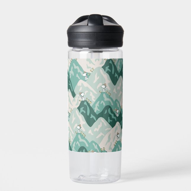 Snoopy Great Outdoors Pattern Water Bottle (Front)