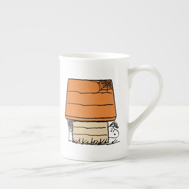 Snoopy Halloween Spider Web Doghouse Bone China Mug (Right)