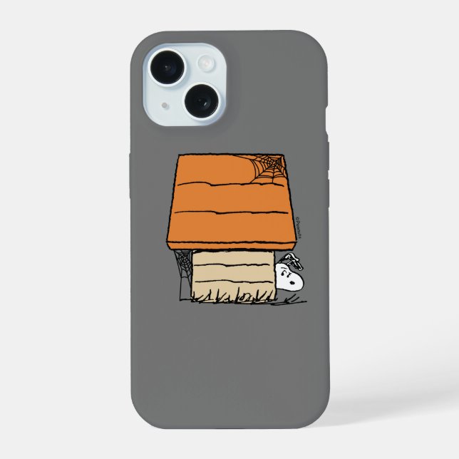 Snoopy Halloween Spider Web Doghouse iPhone 15 Case (Back)