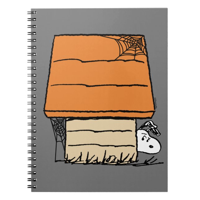 Snoopy Halloween Spider Web Doghouse Notebook (Front)