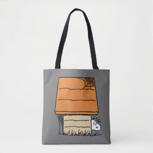 Snoopy Halloween Spider Web Doghouse Tote Bag