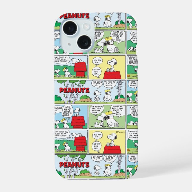 Snoopy & His Brothers Andy & Olaf iPhone 15 Case (Back)