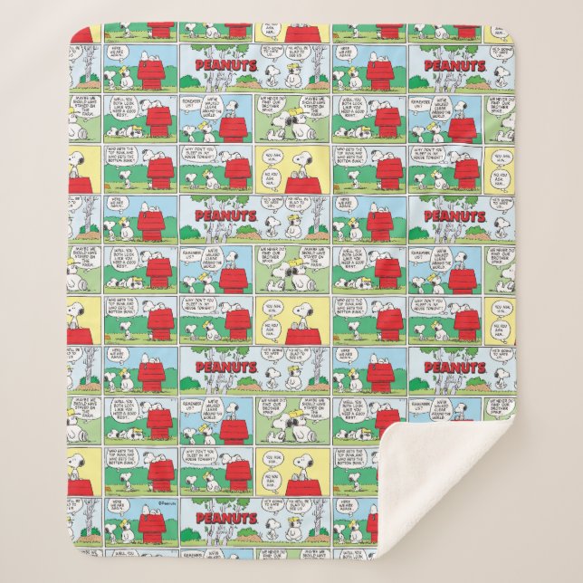 Snoopy & His Brothers Andy & Olaf Sherpa Blanket (Front)