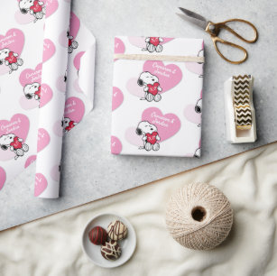 Snoopy Hugs & Kisses Wrapping Paper