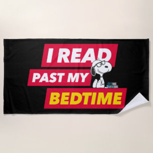 Snoopy "I Read Past My Bedtime" Beach Towel