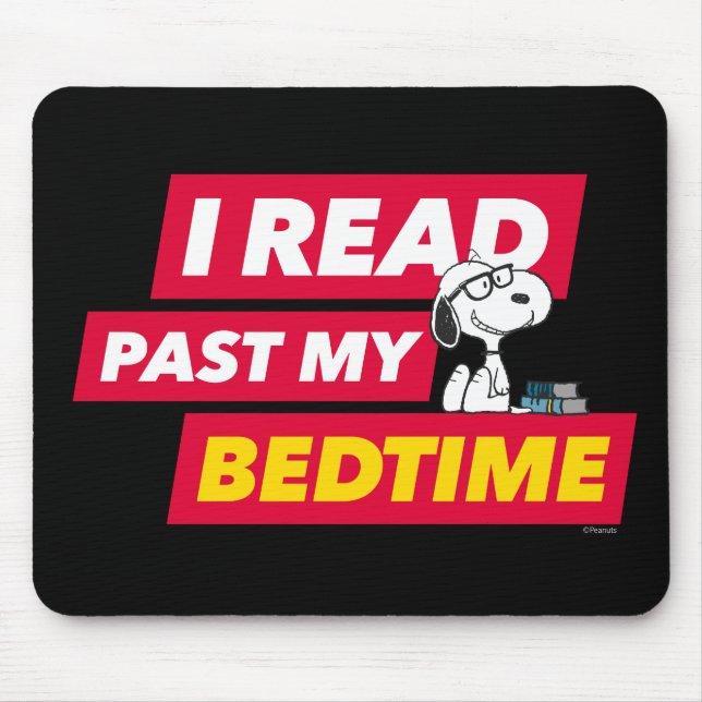 Snoopy "I Read Past My Bedtime" Mouse Pad (Front)