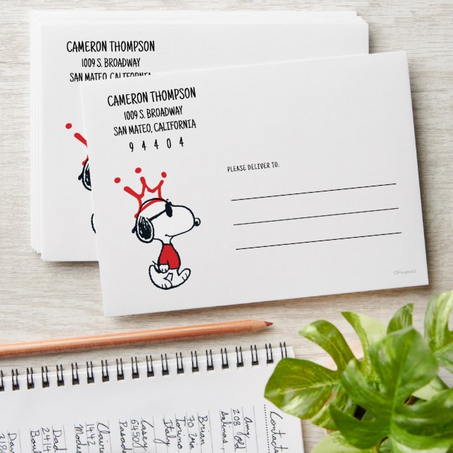 Snoopy - Joe Cool Crown Envelope (Stacked)