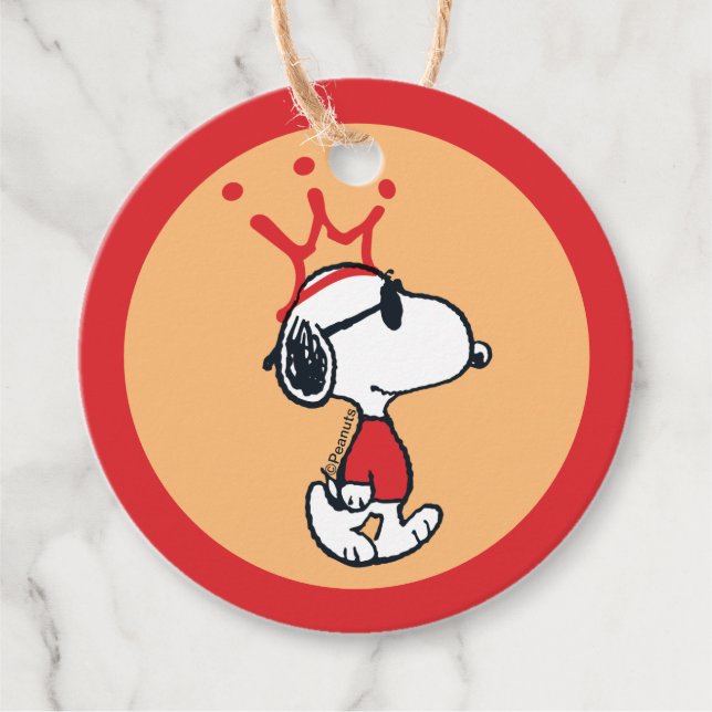 Snoopy - Joe Cool Crown Favour Tags (Front)